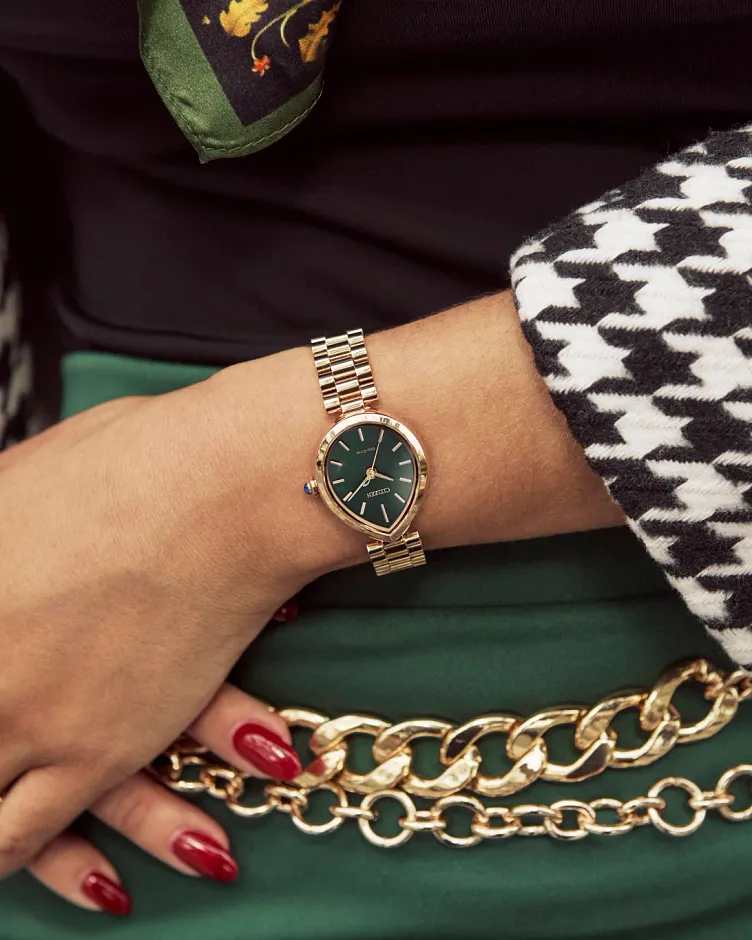 Citizen L Rainell Green Dial Stainless Steel Bracelet EM1203-57X Citizen L Rainell Green Dial Stainless Steel Bracelet EM1203-57X